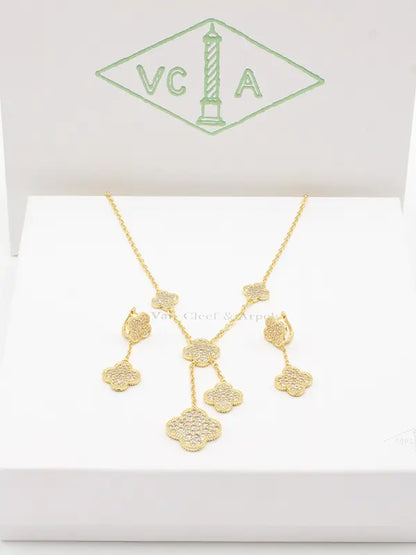 طقم فان كليف بندنتس فلاور ماستر اطقم van cleef ذهبي زركون
