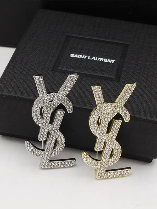 بروش ايف سان لوران كريستال وسط بروش ysl