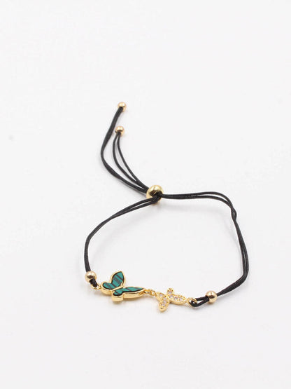 Butterfly bracelets Shell thread - أسواره فراشة خيط شيل اسواره Jewel أخضر ذهبي