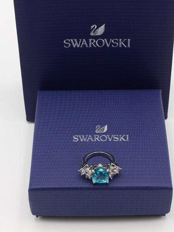 خاتم سواروفسكي بيق بلو سكوير خواتم Swarovski