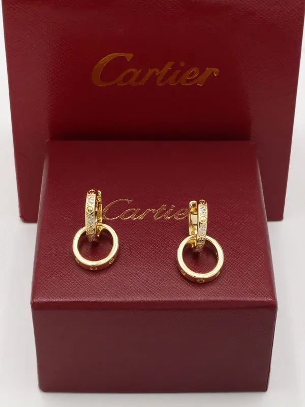 حلق كاتير دبل سيركل زركون ماستر 708 حلق CARTIER