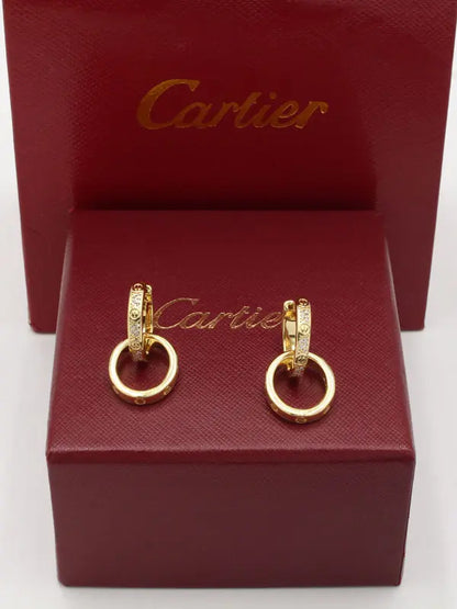حلق كاتير دبل سيركل زركون ماستر 708 حلق CARTIER
