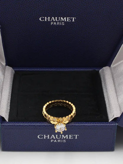 خاتم شومية توينز زركون لوقو الماستر خواتم chaumet ذهبي 7