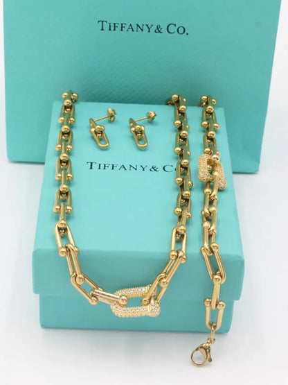 طقم تيفاني زركون 3 قطع اطقم tiffany ذهبي
