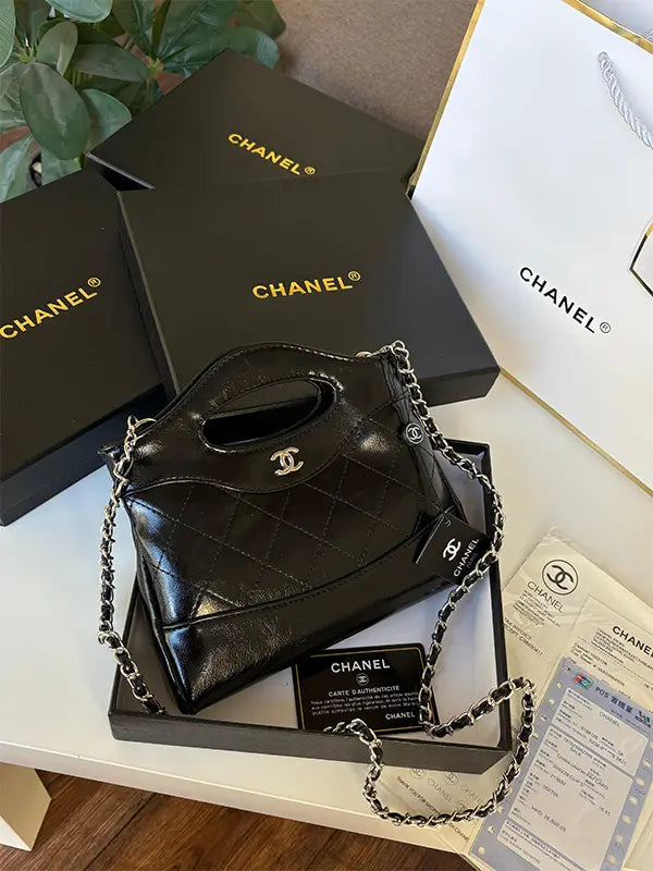 شنطة شانيل 20 شنط وحقائب chanel bags اسود فضي