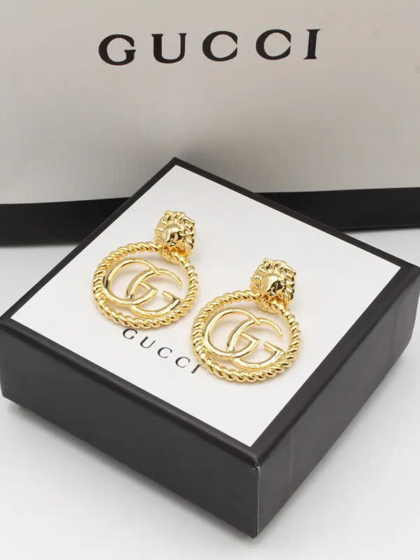 حلق قوتشي انتيك مدور كبير حلق gucci