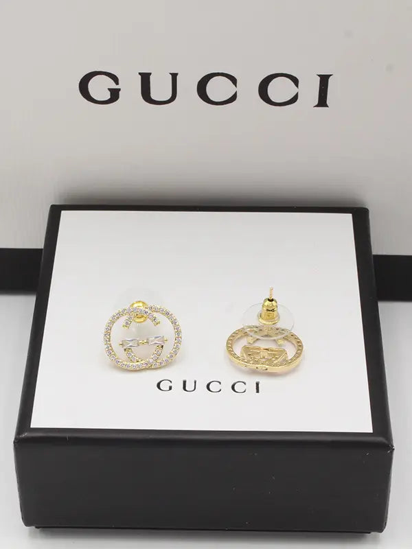 حلق قوتشي 97 لوقو زركون حلق gucci