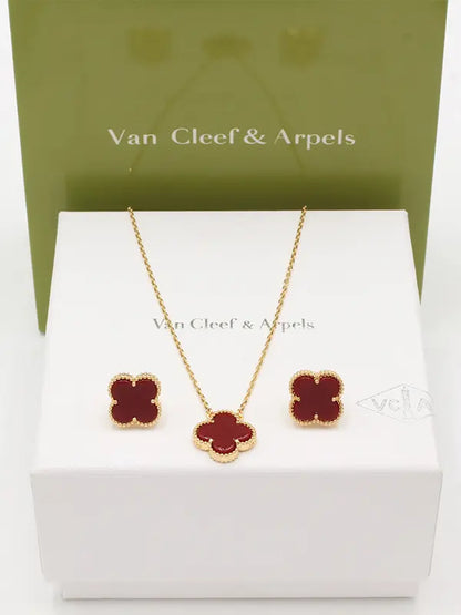 طقم فان كليف لوقو ناعم 689 اطقم van cleef عنابي ذهبي