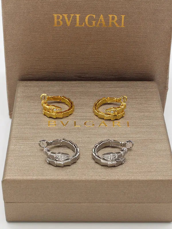 حلق بولغاري الجديد سنيك هاف ستون حلق bvlgari