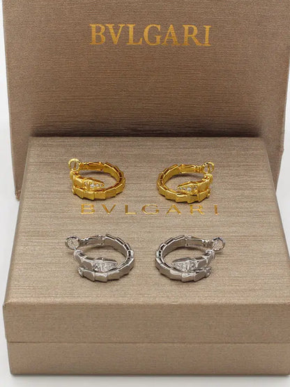 حلق بولغاري الجديد سنيك هاف ستون حلق bvlgari