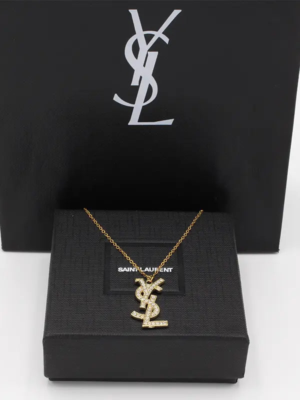 سلسال ايف سان لوران تعليقه زركون لوقو سلسال ysl