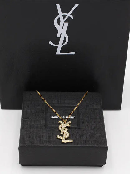 سلسال ايف سان لوران تعليقه زركون لوقو سلسال ysl