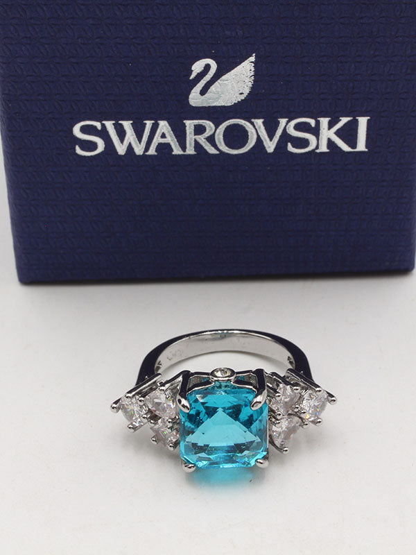 خاتم سواروفسكي بيق بلو سكوير خواتم Swarovski