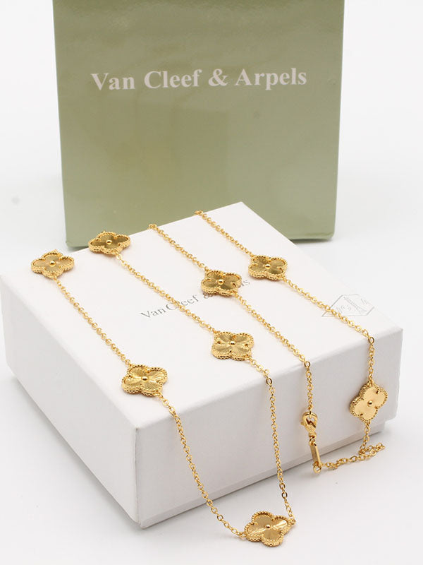 سلسال فان كليف طويل وذ لوقو سلسال van cleef ذهبي