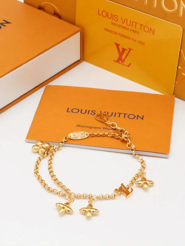 اسوارة لويس فيتون نيو بندنتز قولد لوقو اسواره louis vuitton ذهبي