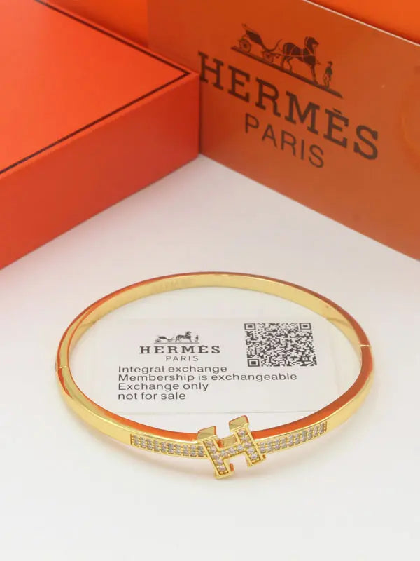 اساور هيرمز اتش ماستر لوقو زركون اسواره HERMES ذهبي