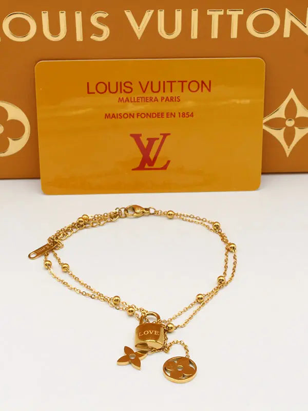 خلحال لويس فيتون بنتدنت ذهبي خلخال louis vuitton