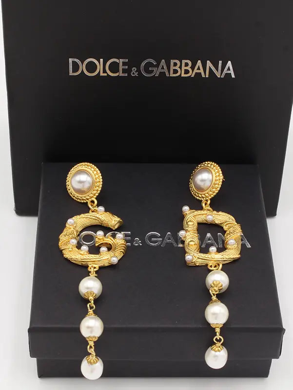 حلق دولتشي اند غابانا لولو طويل ماستر حلق Dolce&amp;Gabbana ذهبي