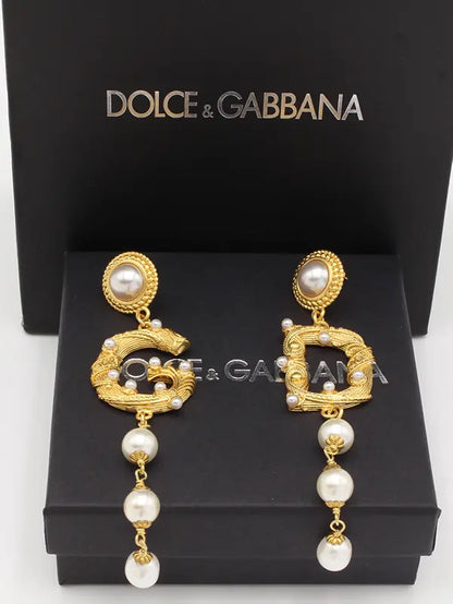 حلق دولتشي اند غابانا لولو طويل ماستر حلق Dolce&amp;Gabbana ذهبي