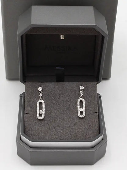 حلق ميسيكا ماستر زركون لوقو messika فضي