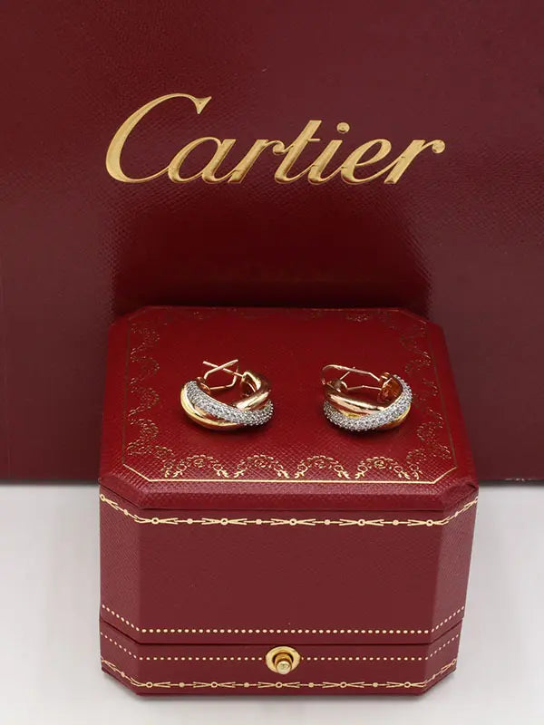 حلق كارتير لوقو ماستر زركون متشابك حلق CARTIER