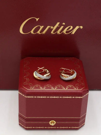 حلق كارتير لوقو ماستر زركون متشابك حلق CARTIER