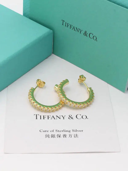 حلق تيفاني الجديد ماستر زركون دائري حلق tiffany
