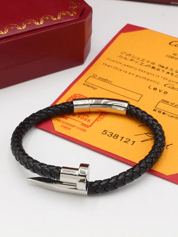 اسواره كارتير رجالي اسود مسمار الماستر اسواره CARTIER
