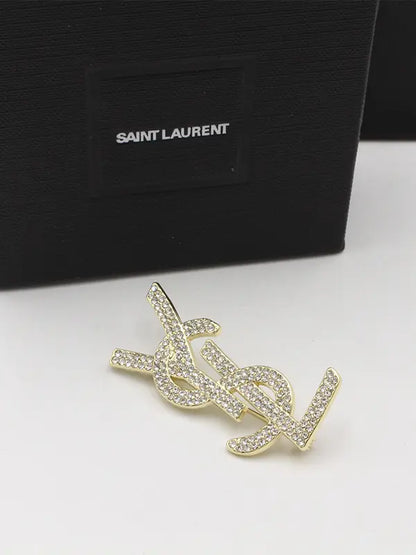 بروش ايف سان لوران كريستال وسط بروش ysl