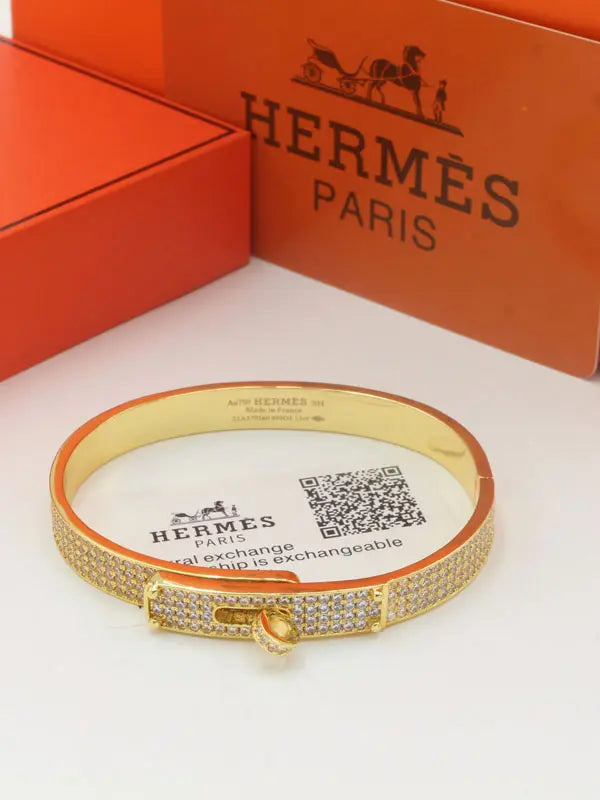 اساور هيرمز نيو بانقل ماستر لوقو زركون اسواره HERMES ذهبي