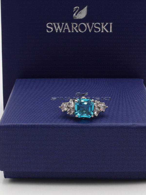 خاتم سواروفسكي بيق بلو سكوير خواتم Swarovski