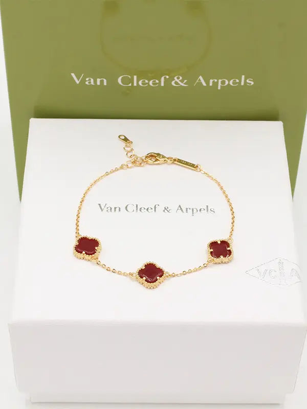 اسواره فان كليف ورود ميني 730 اسواره van cleef عنابي ذهبي
