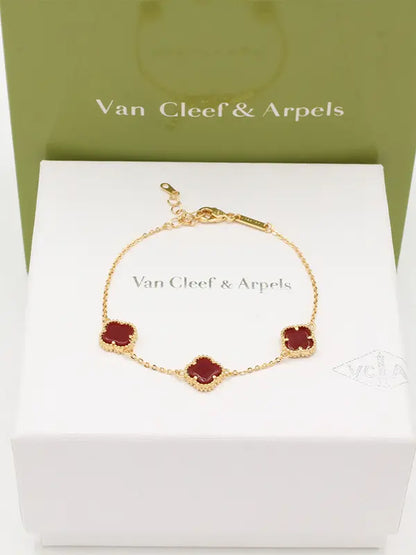 اسواره فان كليف ورود ميني 730 اسواره van cleef عنابي ذهبي