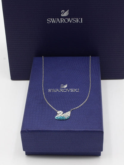 سلسال سواروفسكي سوان كريستال سلسال Swarovski تركواز فضي