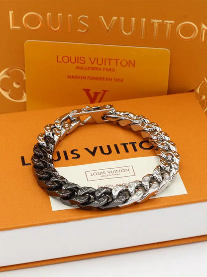 اساور لويس فيتون رجالي هاي سلفر اند بلاك مقاس 21 اسواره louis vuitton