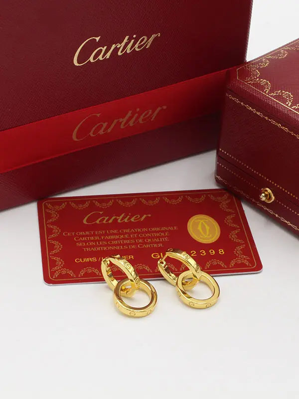 حلق كارتير لوقو ماستر دبل سيركلز حلق CARTIER ذهبي