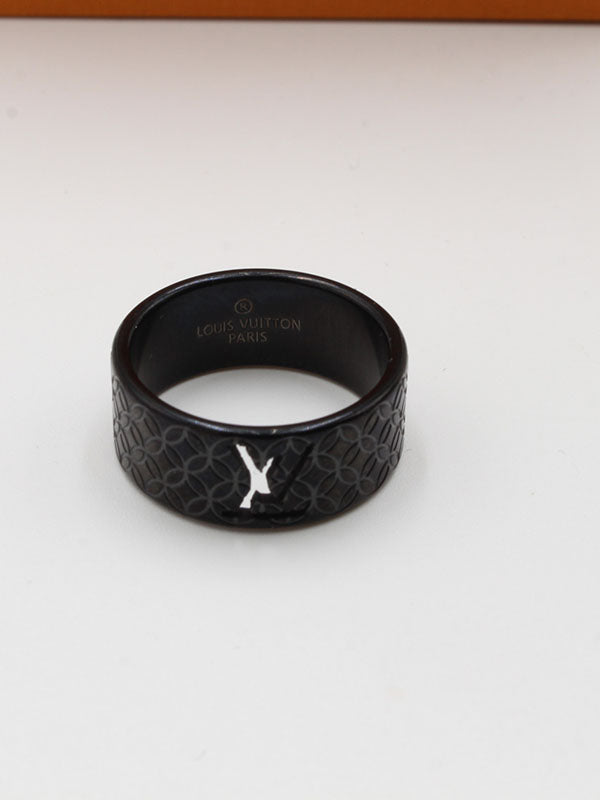 خاتم لويس فيتون ميتال لوقو خواتم louis vuitton اسود 6