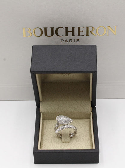خاتم بوشرون زركون كبير خواتم bucheron فضي