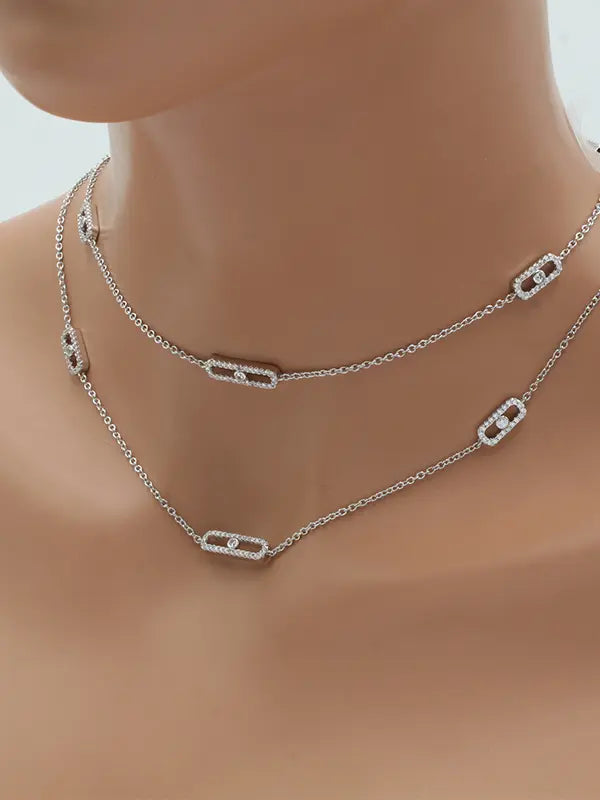 سلسال ميسيكا زركون لوقو طويل سلسال messika
