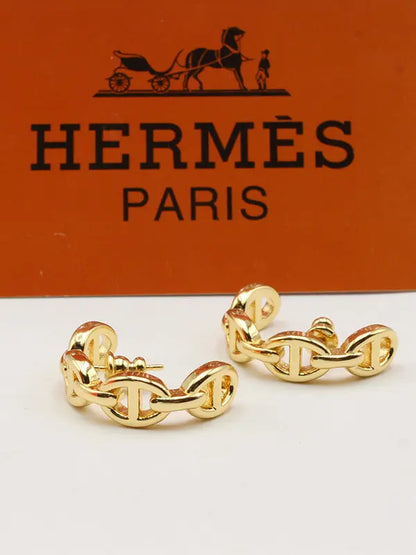 حلق هيرمز الترند حلق HERMES ذهبي