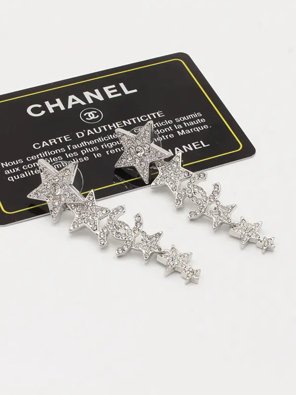 حلق شانيل 559 حلق chanel فضي