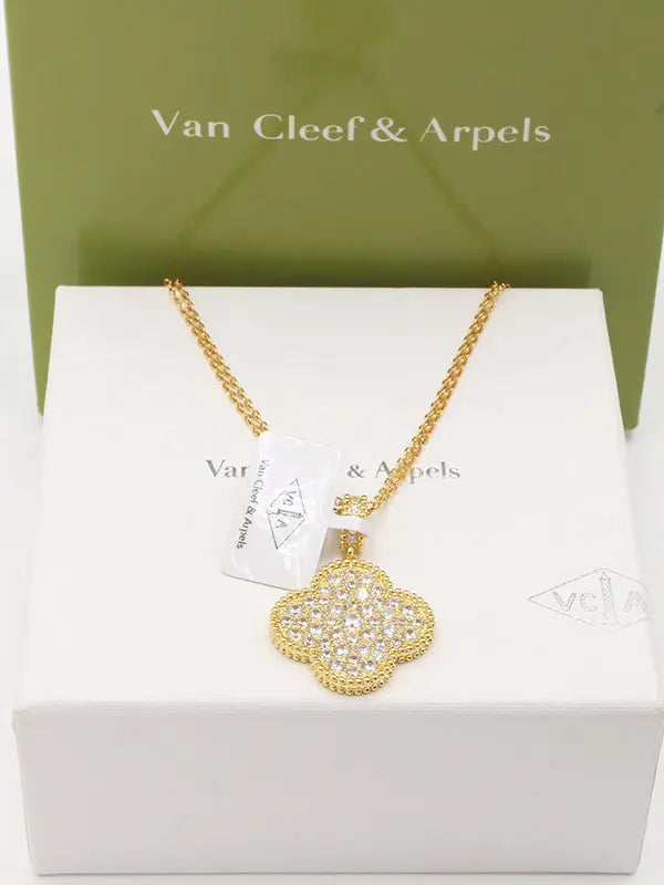 سلسال فان كليف طويل ماستر سلسال van cleef ذهبي زركون