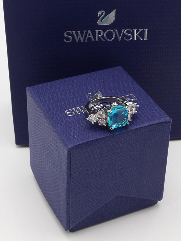 خاتم سواروفسكي بيق بلو سكوير خواتم Swarovski