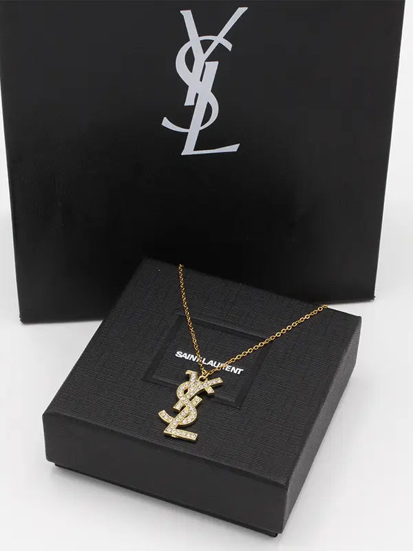 سلسال ايف سان لوران تعليقه زركون لوقو سلسال ysl
