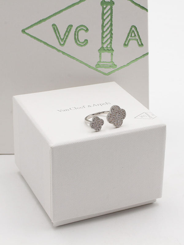 خاتم فان كليف وردتين زركون خواتم van cleef
