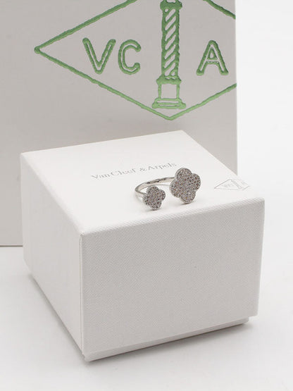 خاتم فان كليف وردتين زركون خواتم van cleef
