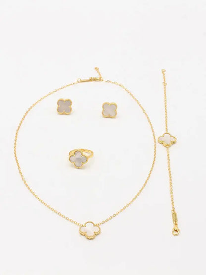 طقم فان كليف الجديد ناعم 4 قطع ابيض اطقم van cleef