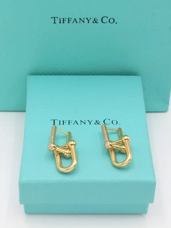 حلق تيفاني زركون قولد كبير حلق tiffany ذهبي