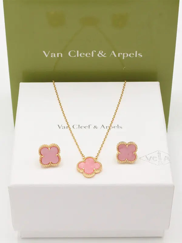 طقم فان كليف لوقو ناعم 689 اطقم van cleef وردي ذهبي