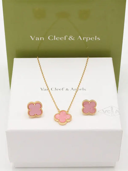 طقم فان كليف لوقو ناعم 689 اطقم van cleef وردي ذهبي